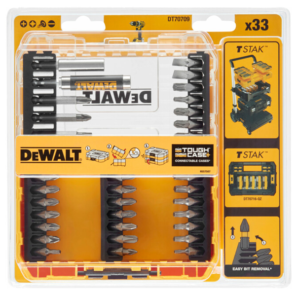Coffret d'embouts de vissage Dewalt DT70709-QZ avec porte-embouts magnétique - 33 pièces
