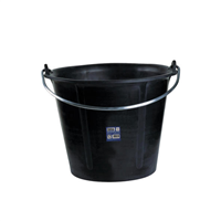 Seau de maçon en plastique Obra avec anse 6,4 mm - 11 litres - Polyéthylène noir