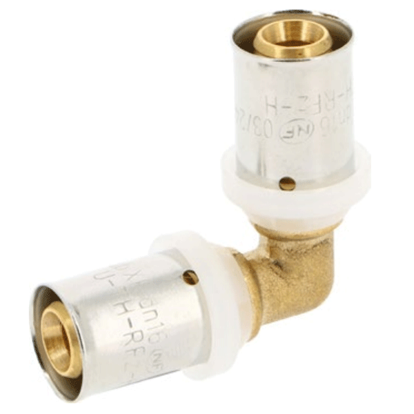 Raccord multicouche coude 90° à sertir pour tubes multicouches XR Ø16