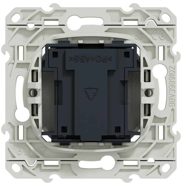 Conjoncteur prise en T Schneider Odace pour téléphone - avec support de fixation - blanc - 8 contacts