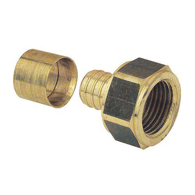 Raccord femelle écrou tournant pour tube PER - F 12 x 17 - Diamètre 16 mm - Laiton