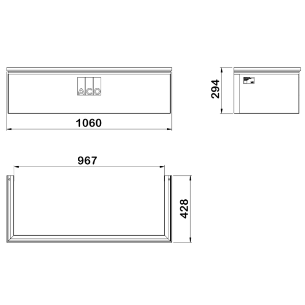 Réhausse fixe polypropylène pour cour anglaise 400 x 1000 mm - kit de montage inclu