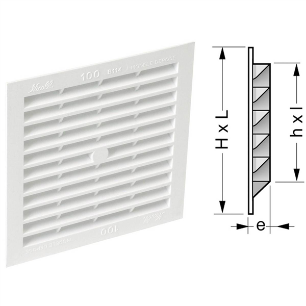 GRILLE MEN.REGLEM.CARREE 100 AVEC MOUSTIQUAIR