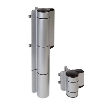 Ferme portail hydraulique réglable avec charnière - Ouverture porte à 180° - Locinox Mammoth - Inox et aluminium gris argent