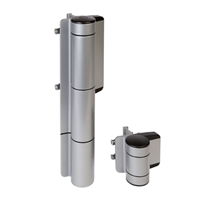 Ferme portail hydraulique réglable avec charnière - Ouverture porte à 180° - Locinox Mammoth - Inox et aluminium gris argent