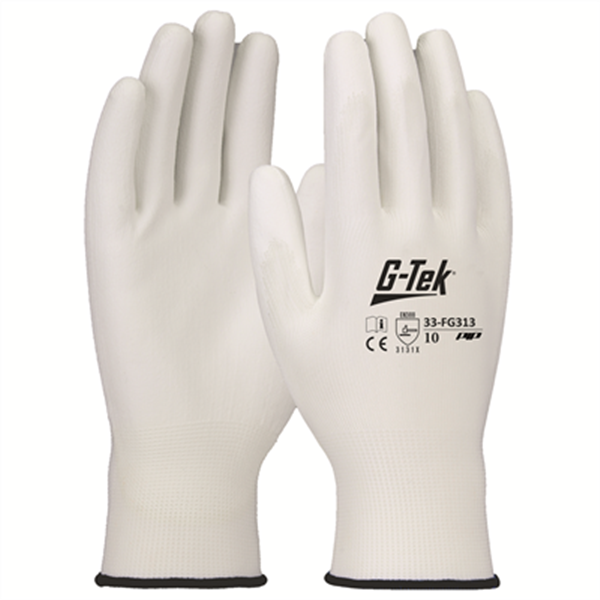 Gant blanc anti-traces Gypso polyester et enduction polyuréthane taille 9