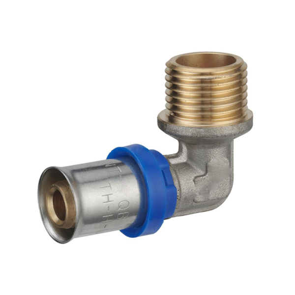 Raccord à sertir coude mâle M 1/2" diamètre 20 mm pour tube multicouches TH H U