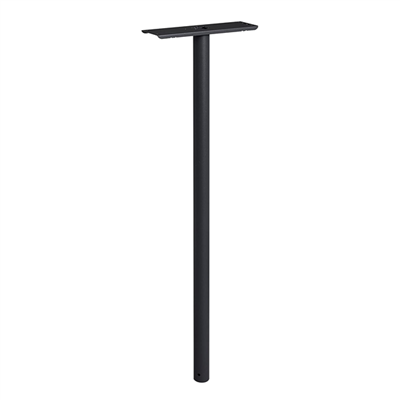 Pied pour boîte aux lettres individuelle - Piquet rond en acier - Ø 45 mm - Hauteur 1,10 m - Noir