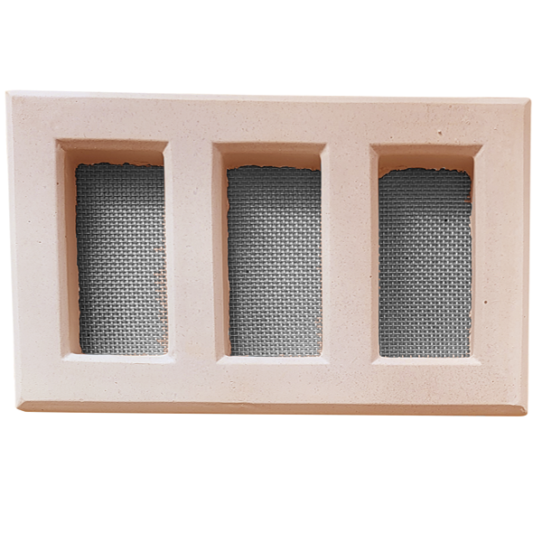 Claustra d'aération en Quartz Terrazo et Marbre avec grille en inox - 215,00 MM x 130 MM - couleur Provence