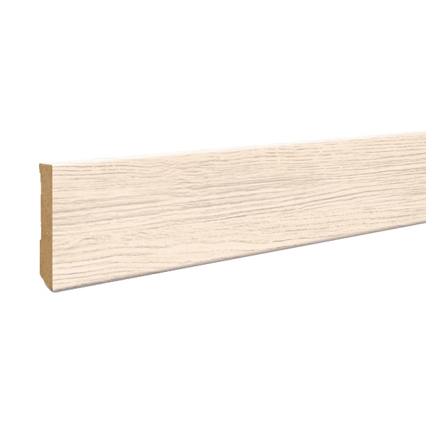 Plinthe MDF pour parquet stratifié Egger - Hauteur 80 mm - Ép.14 mm - Longueur 2,40 m - Chêne Casella Blanc