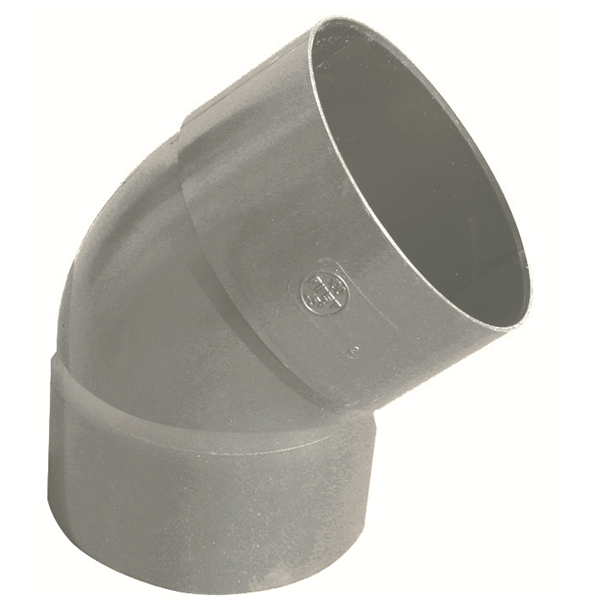 COUDE FXF 45° DIAM.80 3.2 MM GRIS