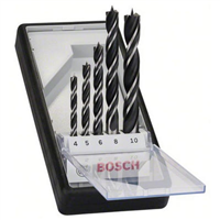 Coffret de 5 mèches à bois hélicoïdales Bosch Robuste Line ⌀ 4 5 6 8 et 10 mm