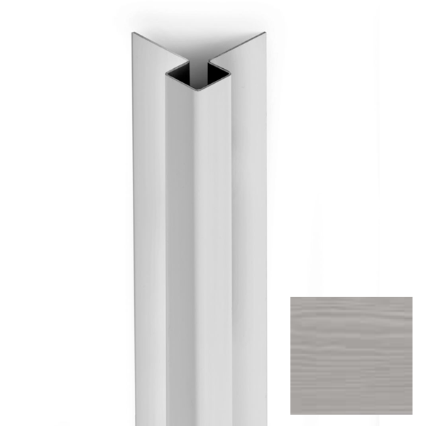 Profil d'angle extérieur pour bardage Cedral Click - aluminium laqué Gris C05 - longueur 3,00 M