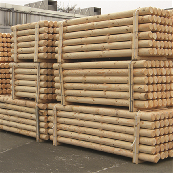 Rondin de bois fraisé en pin - traité classe 4 vert - diamètre 120 mm - longueur 2,00 M