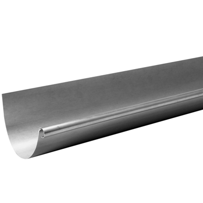 Gouttière demi-ronde en zinc naturel Rheinzink sans pince - développé 333 MM - ép. 0,65 MM - 4 M