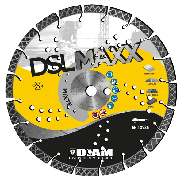 Disque diamant DSLMAXX Ø 230 x 22,23 mm avec flasque déportée - Diam Industries