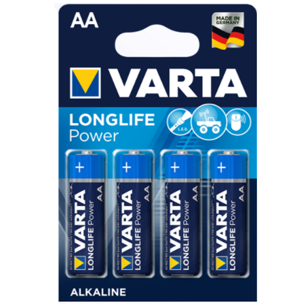 Piles alcalines High Energy AA Varta LR6 - tension 1.5V - lot de 4 piles