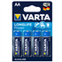 Piles alcalines High Energy AA Varta LR6 - tension 1.5V - lot de 4 piles