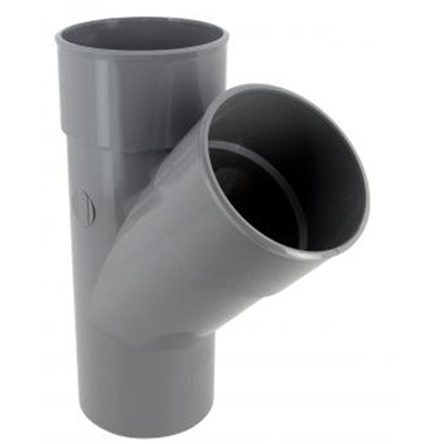 Culotte Mâle-Femelle Nicoll à coller - Diamètre 50 mm - Angle 45° - PVC - Gris
