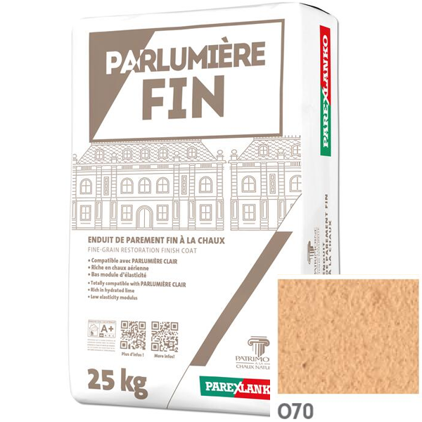 Enduit de parement à la chaux à grain fin Parexlanko Parlumière - O50 Beige rosé - Sac de 25 KG