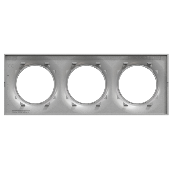 Plaque de finition triple Schneider Odace Styl pour 3 postes encastrés - coloris aluminium