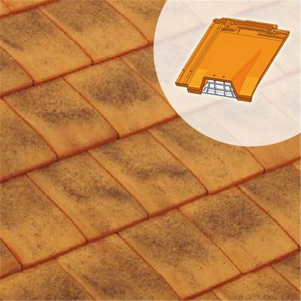 Tuile chatière en terre cuite - Giverny PV - avec grille de section 35 cm² - Sablé Champagne