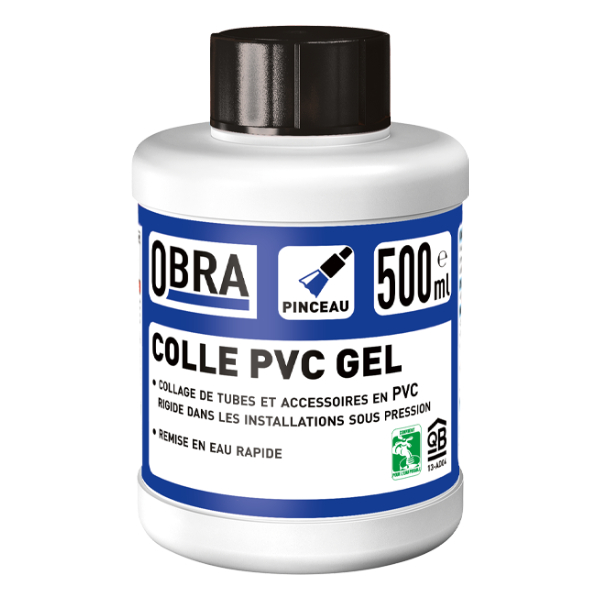 Colle PVC rigide à prise rapide pour Tuyaux et Canalisations - Certifié ACS - Pot de 500 MLT