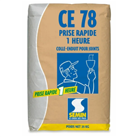 Enduit pour joints de plaques de plâtre - CE 78 à prise rapide 1h - sac de 25 kg