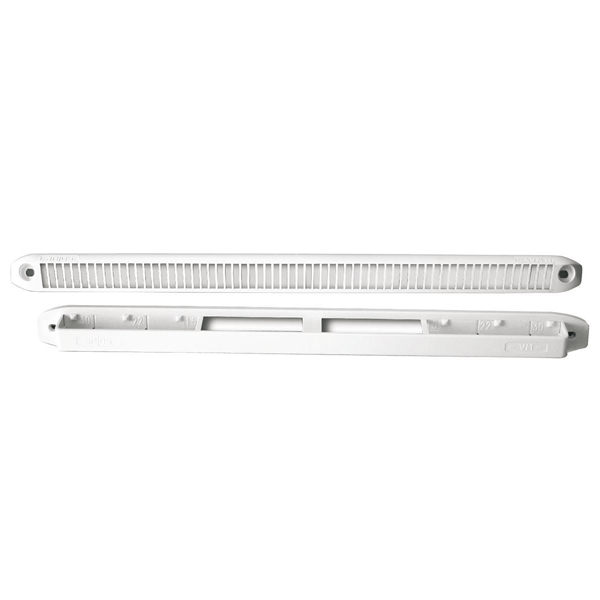 Entrée d'air autoréglable multi-débits pour VMC simple flux 29.5 cm - moustiquaire - Blanc