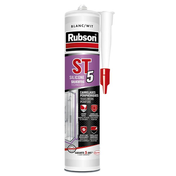 RUBSON Mastic ST 5 Sanitaire Multi-Usages Blanc Cart 300ml