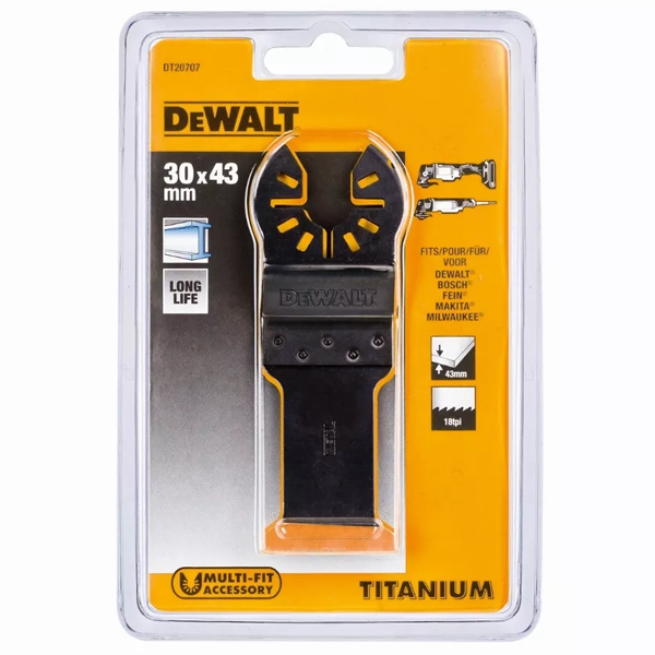 Lame plongeante métal Dewalt DT20707-QZ Titanium pour multi-cutter - 42x31 mm