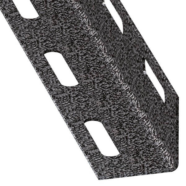 Cornière égale perforée - acier profilé à froid - gris martelé - 27 x 27 mm - longueur 2 m