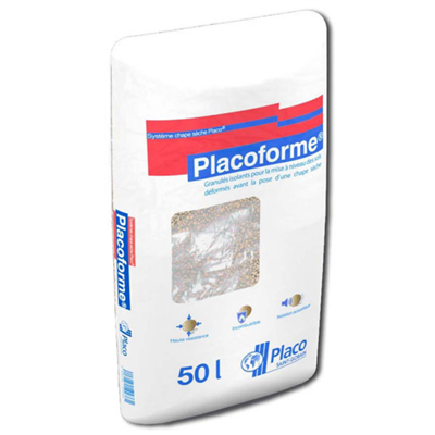 Granulés isolants pour mise à niveau des sols déformés avant pose chape sèche - Placoforme - Sac de 50 l