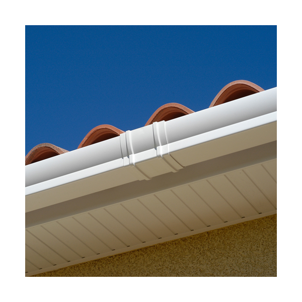 Gouttière moulurée MEP La Réversible en PVC Blanc - développé 300 MM - longueur 4 M