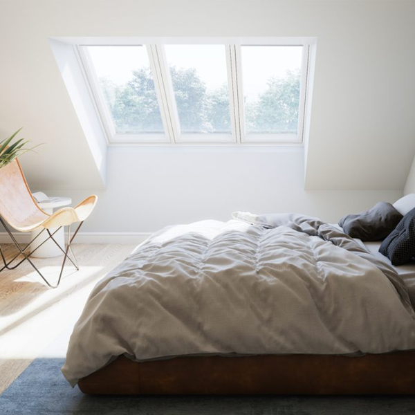 Fenêtre de toit Velux GGLS 3en1 - Rotation manuelle - Vitrage confort - WhiteFinish - 188,0 CM x 118,0 CM