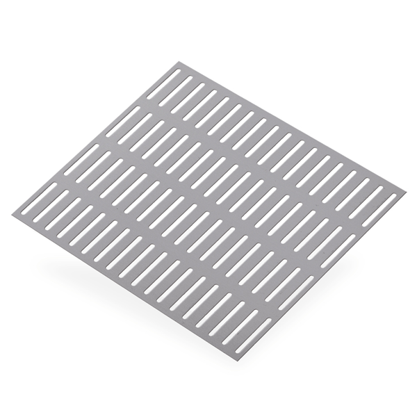 Tôle aluminium anodisé perforée fentes - plaque de 500 x 250 mm - épaisseur 1 mm