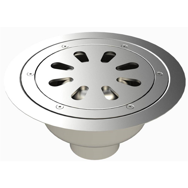 SIPHON ROND SOL SOUPLE 330 MM SORTIE VERT 100 MM 27100