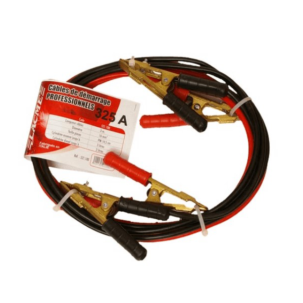 Jeu de câbles de démarrage professionnels Lacmé 352 A section 16 mm² longueur 3 m