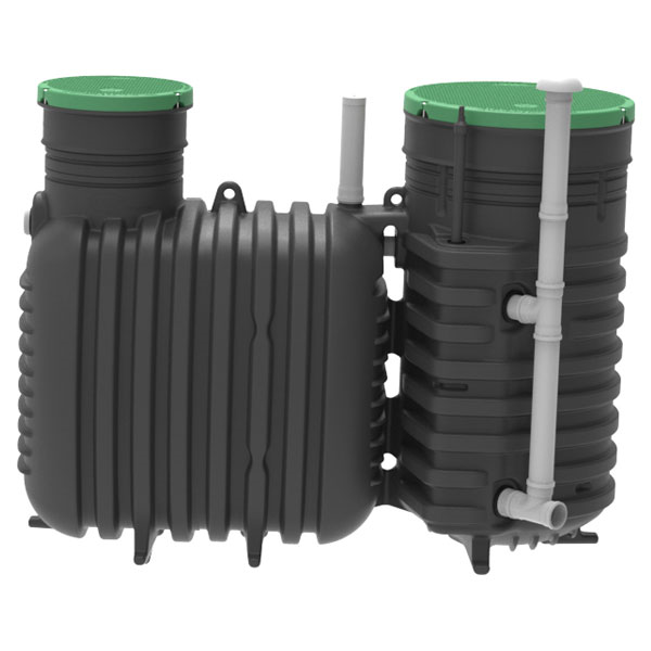 Filtre compact assainissement sans électricité easyCompact 4 EH sortie basse gravitaire pour résidence principale et secondaire