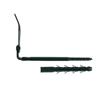 Arrêt de volet parpaing et brique creuse - Longueur 190 mm Tige Ø 10 mm - Acier noir - Lot de 2