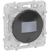 Détecteur de présence et de mouvement Schneider Odace à encastrer - avec support de fixation à visser - Anthracite