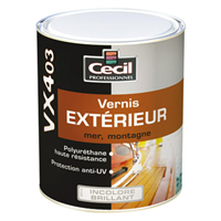 Vernis bois extérieur VX403 Cecil - Haute protection U.V - Incolore brillant - Pot 2,5L