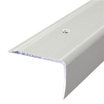 Nez de marche strié à visser Dinac 44V en aluminium anodisé naturel - 50 MM x 32,0 MM - longueur 3,00 M