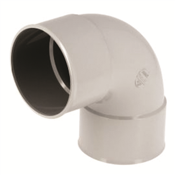 Coude pour tube de descente - Femelle / femelle - Angle 87° - Diamètre 80 mm - PVC - Gris