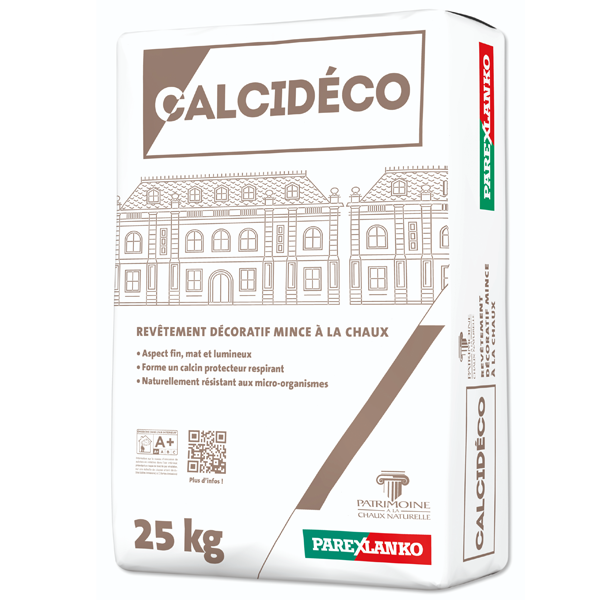 Micro-enduit de finition à la chaux aérienne CALCIDECO très fin - G20 Blanc cassé - Sac de 25 KG