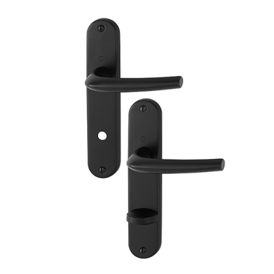 Poignée de porte clé à condamnation - San Diego Hoppe - carré 7 mm - Alu noir mat