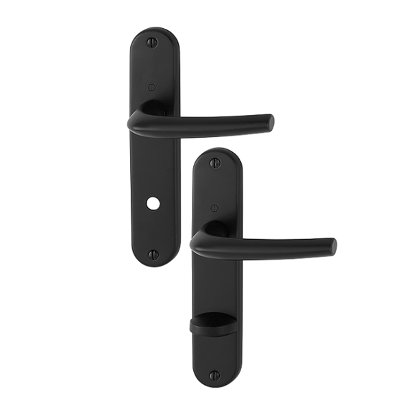 Poignée de porte clé à condamnation - San Diego Hoppe - carré 7 mm - Alu noir mat