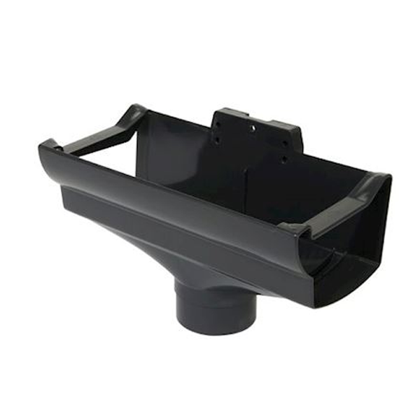 Naissance centrale à dilatation Nicoll NAD28A pour gouttière LG28 - Techtan - tube rond de 80 mm - anthracite