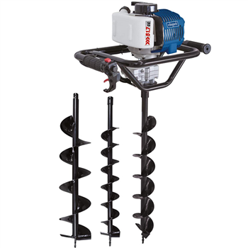 Tarière Thermique Scheppach EB1700 1,77CV avec 3 Tarières Ø100mm ,Ø150mm, Ø200mm