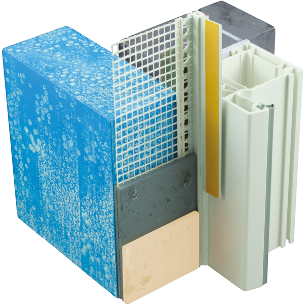 Profilé de désolidarisation et de protection des portes et fenêtres IPPF15-2 Parex finition épaisse - L. 2,4 ml - repère enduit 15 mm